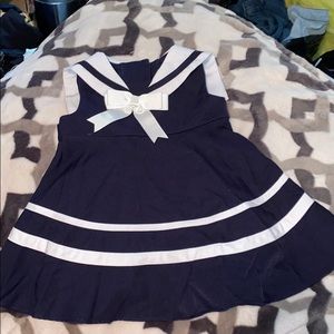Rare Editions navy white infant sailor dress